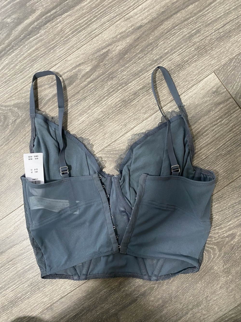 Gilly Hicks Charcoal Lace Longline Bralette - Picture 2 of 4